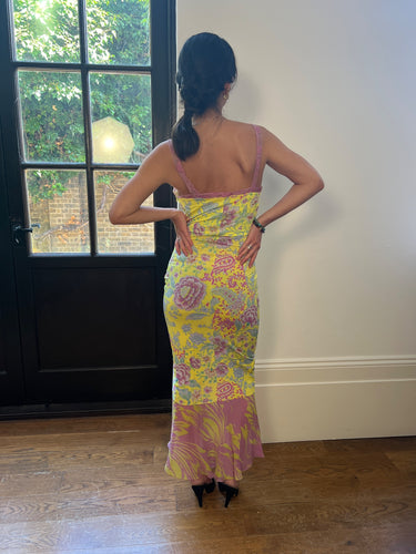 ARCHIVE - Y2K Emanuel Ungaro Yellow Floral Print Slip Dress