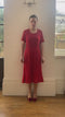 1970s French Crochet and Chenille Red Knit Dress