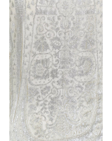 1920s Silver Cobweb Lame Flapper Culottes Dress