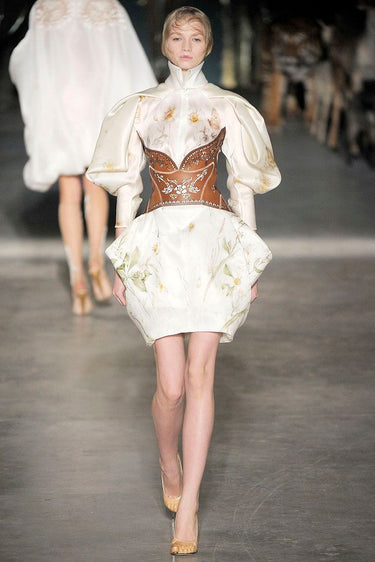 ARCHIVE - 2009 Alexander McQueen Runway Black Cut Out Corset Belt