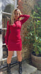 1990s Alaia Red Knitted Body Con Dress