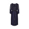 1910s Midnight Blue Silk Dress with Embroidered Chiffon Inserts