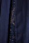 1910s Midnight Blue Silk Dress with Embroidered Chiffon Inserts