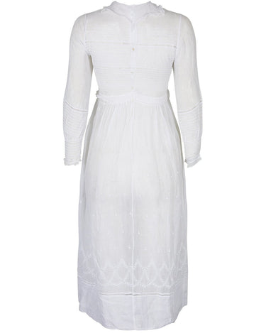 1910s White Cotton Muslin Tea Dress