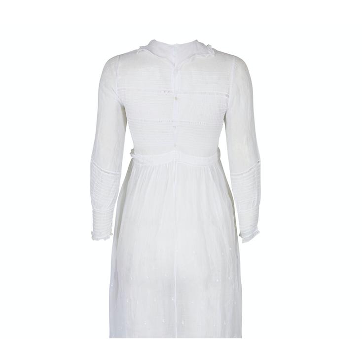 1910s White Cotton Muslin Tea Dress