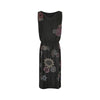 1920s House of Adair Floral Black Crepe Beaded Flapper Dress