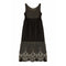 1920s Black and Cream Silk Beaded Long Flapper Dress
