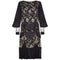 1920s Black Satin and Tulle Lace Flapper Dress