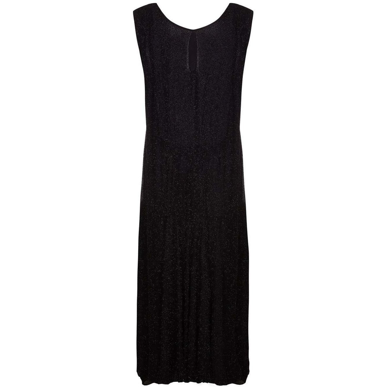 1920s French Couture Black All Over Beaded Flapper Dress