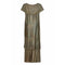 1920s Green Lame Tiered Deco Print Dress