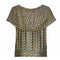 1920s Green Lame Tiered Deco Print Dress