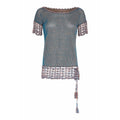 1920s Knitted Blue Check Top
