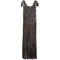 1920s or 1930s Black & Gold Floral Lace French Lame Dress
