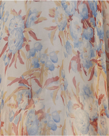 1920s Silk Chiffon Floral Dress