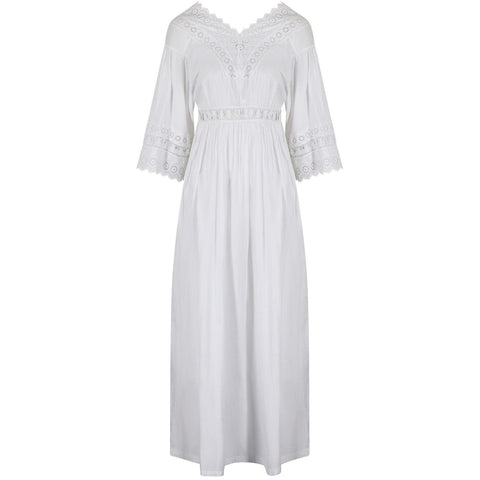 1920s Whitework and Embroidered Eyelet and Satin Work Nightdress