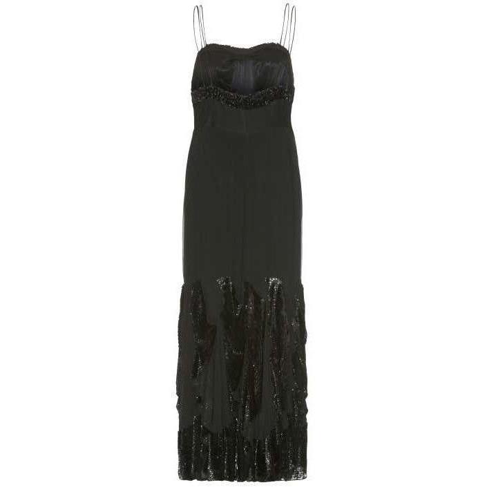 1920’s/30’s Sequined Long Black Flapper Dress