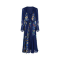 ARCHIVE - 1930s Blue Floral Silk Velvet and Chiffon Dress and Jacket Set