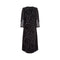1930s Floral Black Burnout Velvet Dress with Fluted Sleeves