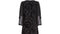 1930s Floral Black Burnout Velvet Dress with Fluted Sleeves