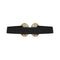 1920s French Filigree Buckle and Black Fabric Belt