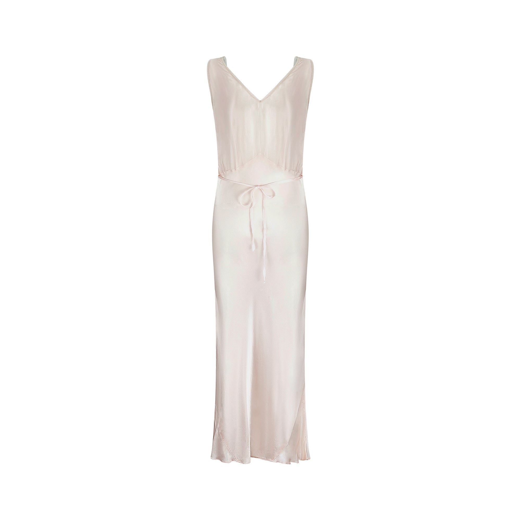 ARCHIVE - 1930s Square Neck Bias Cut Pink Slip Dress
