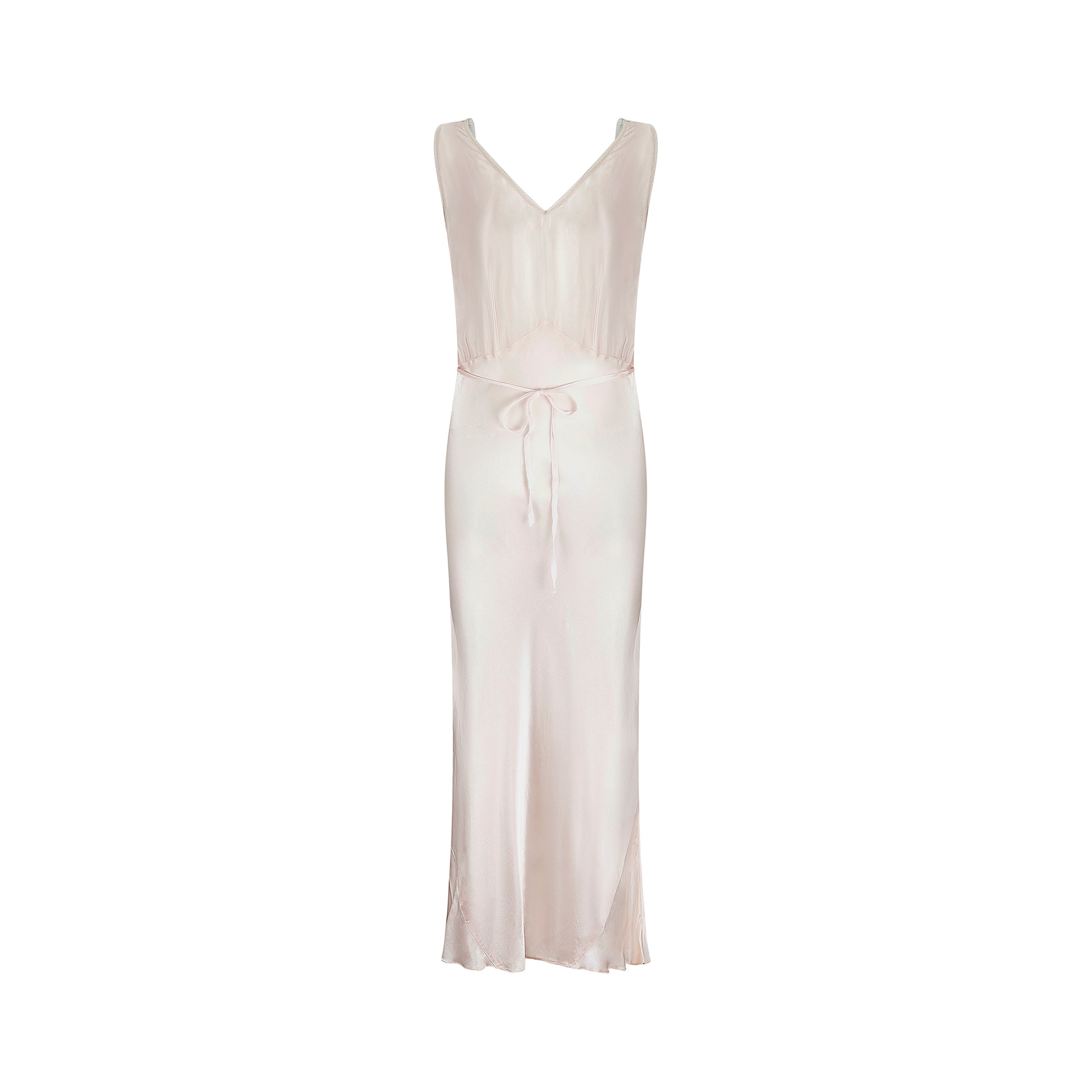 1930s Square Neck Bias Cut Pink Slip Dress