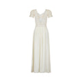 ARCHIVE: 1930s White Charmeuse Rayon Dress with Lace Inserts