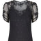 1930s Black Silk Crepe and Net Evening Dress With Floral Appliqué Embellishment