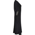 1930s Black Silk Crepe Gown With Kimono Style Embroidered Soutache Sleeves