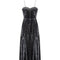 1930s Black Velvet Art Deco Floral Print Evening Dress