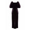 1930s Deep Purple Velvet Bias Cut Gown With Gold Lame Cloak Sleeves
