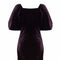 1930s Deep Purple Velvet Bias Cut Gown With Gold Lame Cloak Sleeves