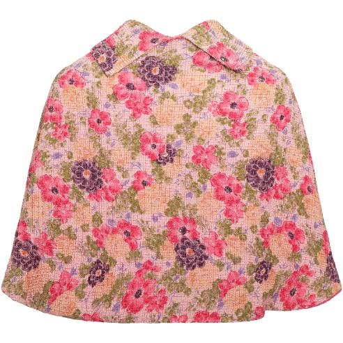 1930s Floral Textured Bed Jacket Cape
