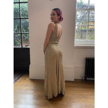 ARCHIVE - 1930s Gold Lame Bias Cut Gown