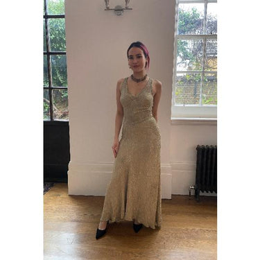 ARCHIVE - 1930s Gold Lame Bias Cut Gown