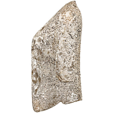 ARCHIVE - 1930s Gold Sequin Sheer Net Evening Top