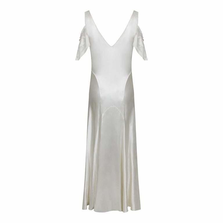1930s Ivory Satin Wedding Dress