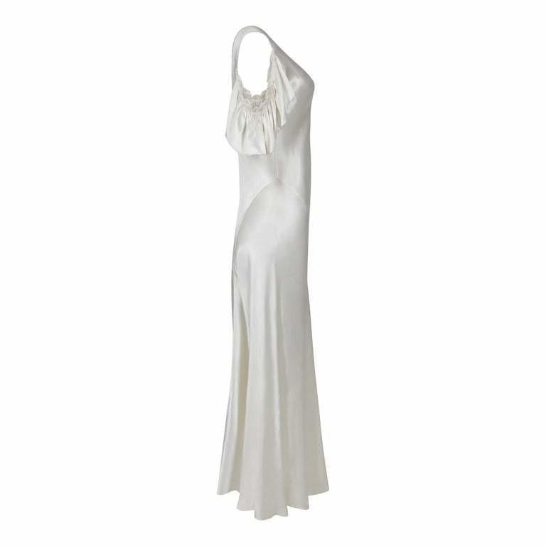 1930s Ivory Satin Wedding Dress