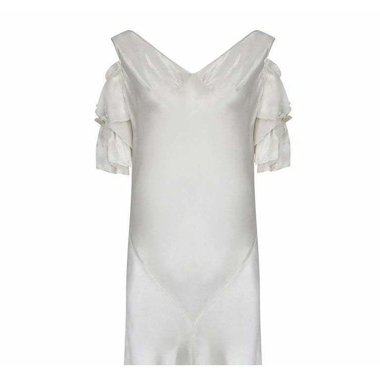 1930s Ivory Satin Wedding Dress