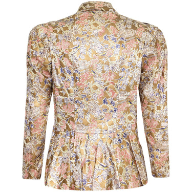 ARCHIVE - 1930s Liquid Gold Floral Painted Silk Jacket With Wide Lapel