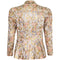 1930s Liquid Gold Floral Painted Silk Jacket With Wide Lapel