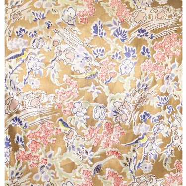 ARCHIVE - 1930s Liquid Gold Floral Painted Silk Jacket With Wide Lapel