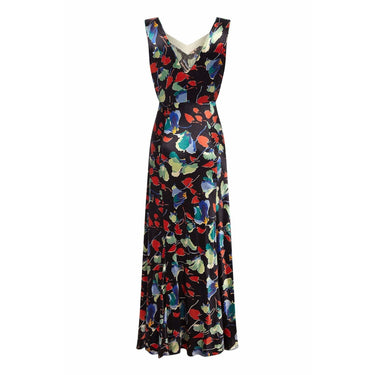ARCHIVE: 1930s Liquid Satin Floral Pattern Bias Cut Dress