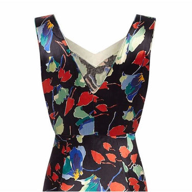 ARCHIVE: 1930s Liquid Satin Floral Pattern Bias Cut Dress