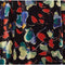 1930s Liquid Satin Floral Pattern Bias Cut Dress