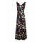 1930s Liquid Satin Floral Pattern Bias Cut Dress