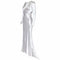 1930s Long Sleeved White Silk Satin Bias Cut Wedding Dress