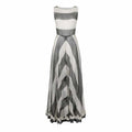 1930s Monochrome Chevron Pattern Tulle Dress
