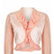 1930s or 1940s Pink Silk Crepe and Satin Quilted Bed Jacket