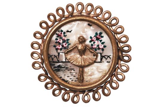 ARCHIVE: 1930s Gold Plated Mother of Pearl Ballerina Brooch
